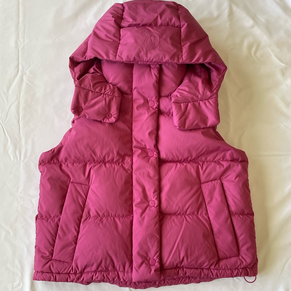 Lululemon Pink Lychee Cropped Wunder Puff Vest